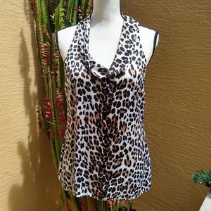 Animal Print Sleeveless Blouse